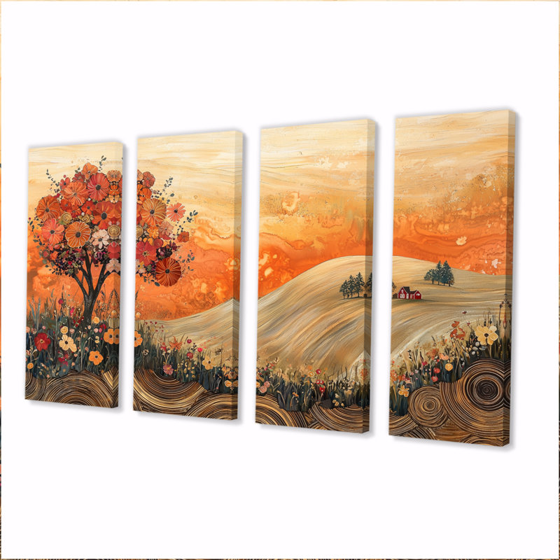 Bloomsburg - campagne, art mural - décoration murale, 28" H x 48" W, 4