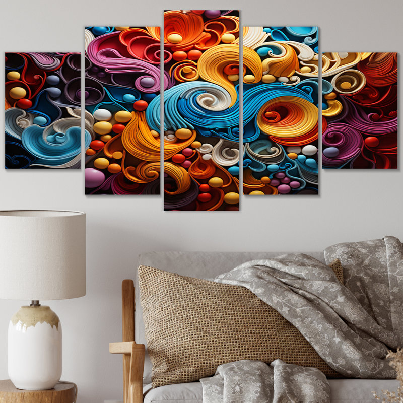 Corenia - Art mural moderne sur toile - 5 panneaux