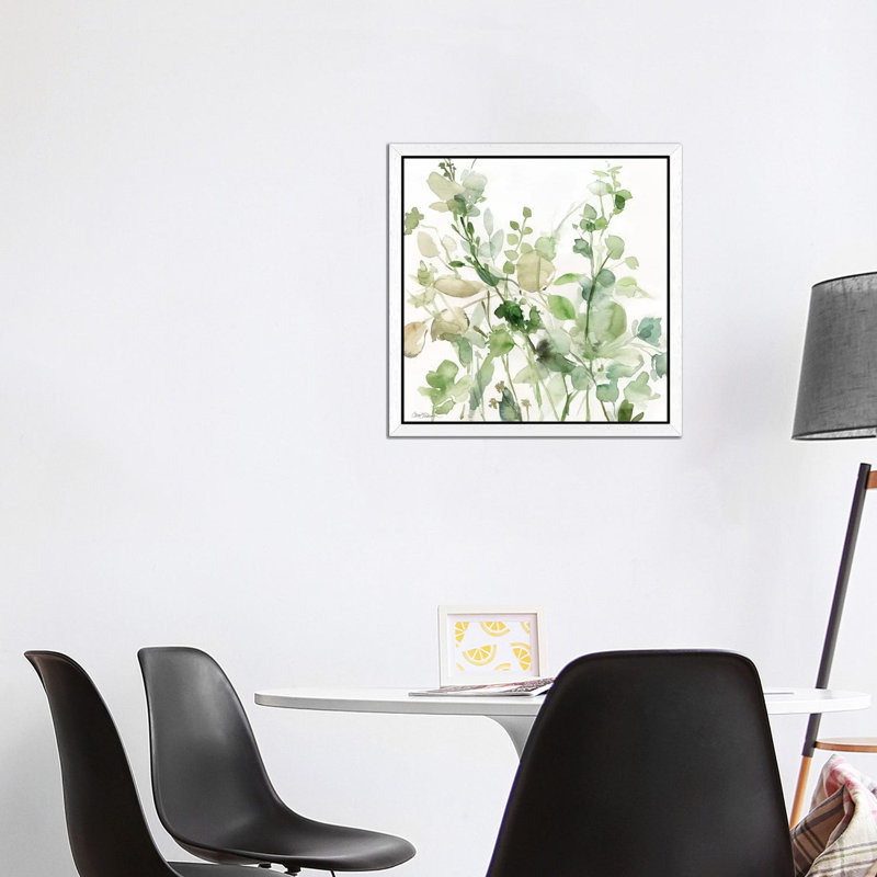 Sage Garden II by Carol Robinson - Floater Frame Painting on Canvas, 93.98 cm H x 93.98 cm W, White