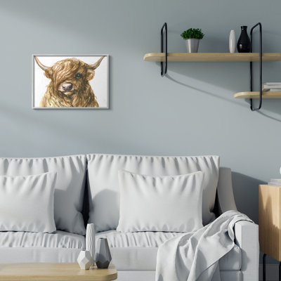 Portrait d'une vache bouclée aux cheveux bouclés Highland Cow