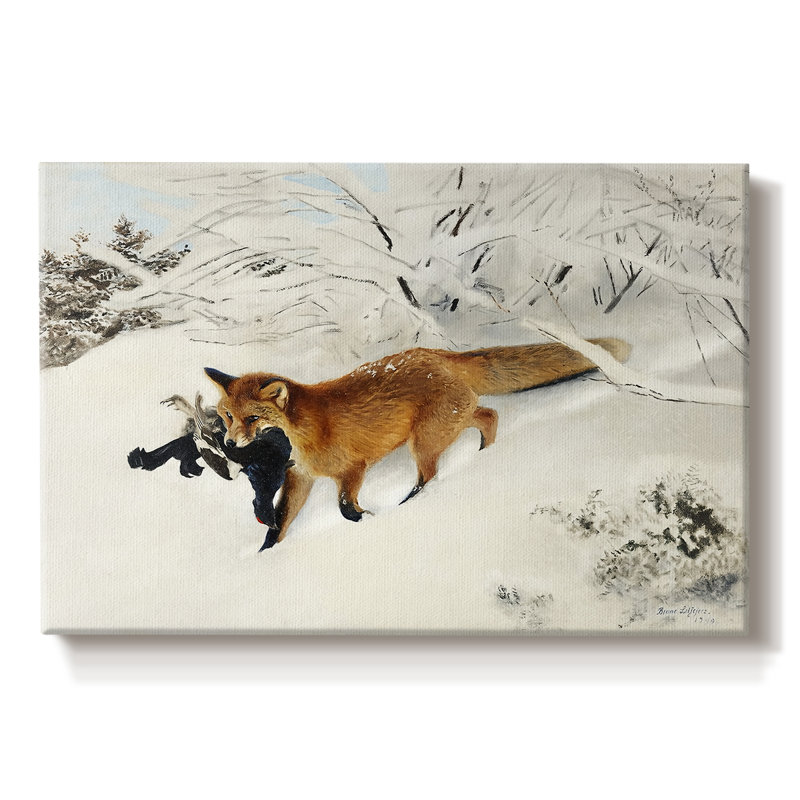 Fox with a Black Grouse-Bruno Liljefors-Gallery Wrapped Canvas-1899, 12x18
