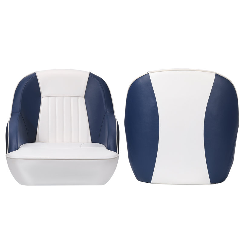 Fauteuil de capitaine imperméable blanc, Blanc / Bleu marine