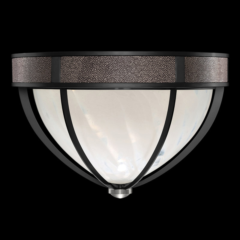 Plafonnier encastré rond 18,75 po Mirage, Fer noir standard / nickel, Galet
