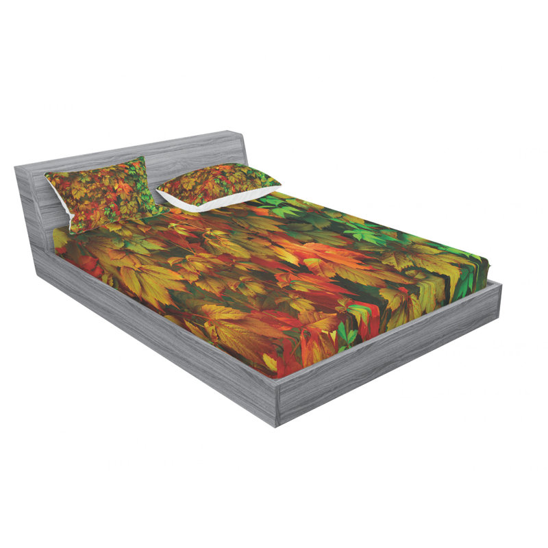 Ensemble de draps floral vif of automne, Ensemble de drap pour grand lit avec drap-housse