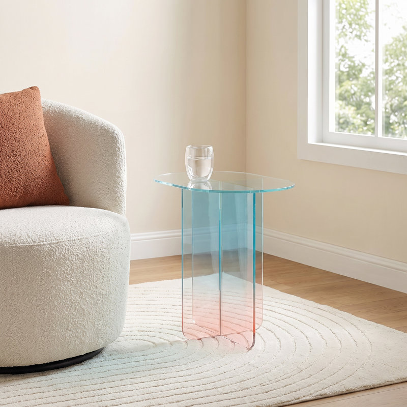 Vinci Console Table In Iridescent Glass
