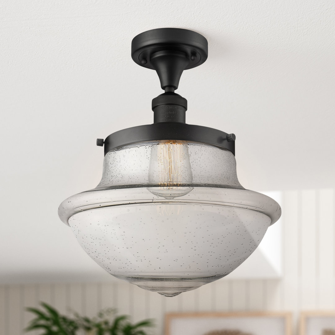 Baptiste Glass Semi Flush Mount Beachcrest Home™ Shade