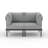 2 Pcs Metal Patio Furniture Set with Olefin Cushions, Corner Sofas, Loveseat-1945277530