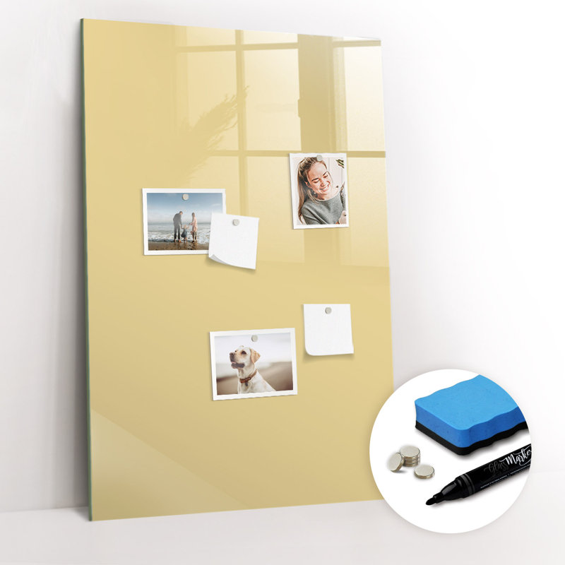 Magnetic Glass Dry Erase Board, Cream