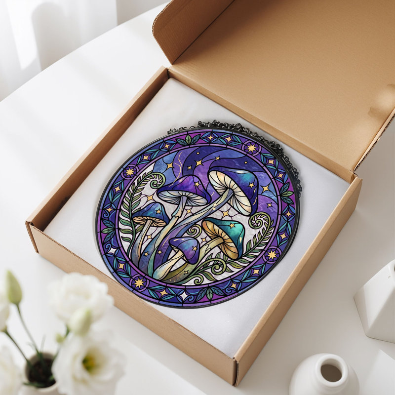 Vitrail Mystic Mushroom Vitrail ， 7,8H, H 7,8 po