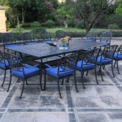 Rectangular 12 - Person Dining Set With Cushions