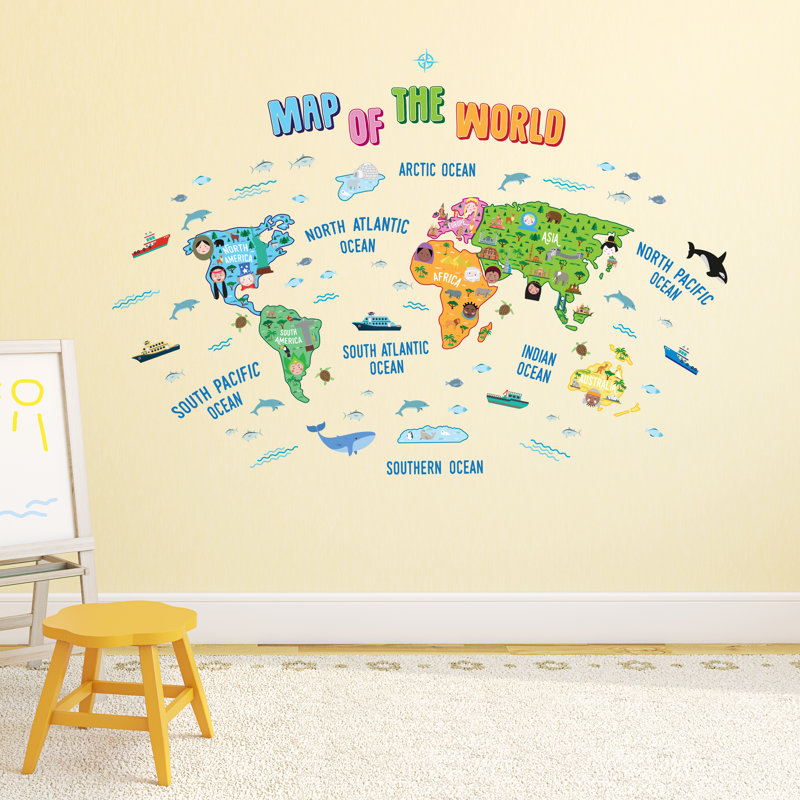 Adhésif décoratif carte du monde
