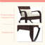 Chaise berçante Adirondack, osier d'extérieur, dossier haut, coussin et coussin, véranda et balcon