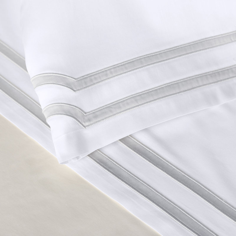 Soho Sheet Set, King, Ivory/Gray
