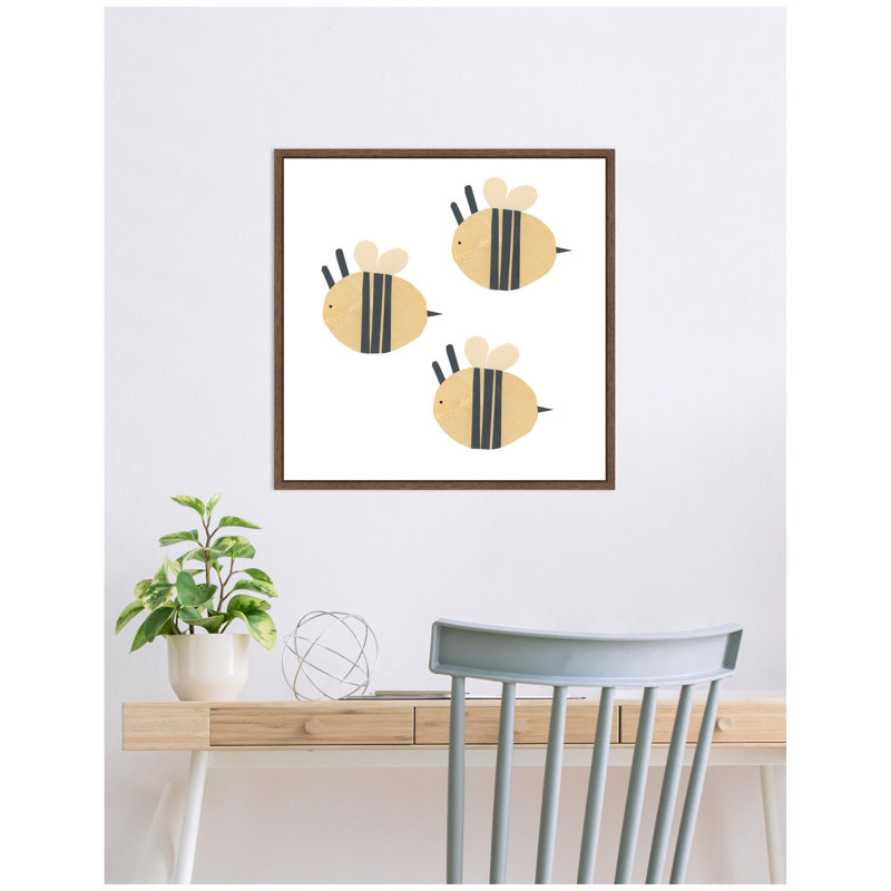 «Buzzing Bees» par Alicia Abla, reproduction d'art sur toile encadrée, Sylvie Walnut