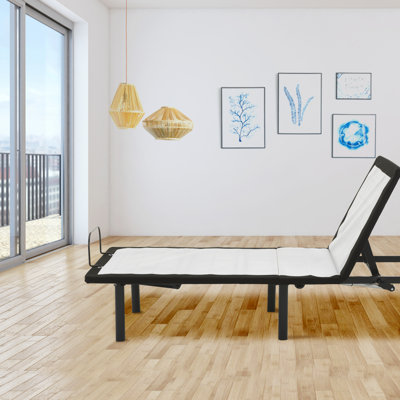Embden Adjustable 15-inch Bed Frame with Decorative Fabric, Head Inclining, Foot Retainer Bar
