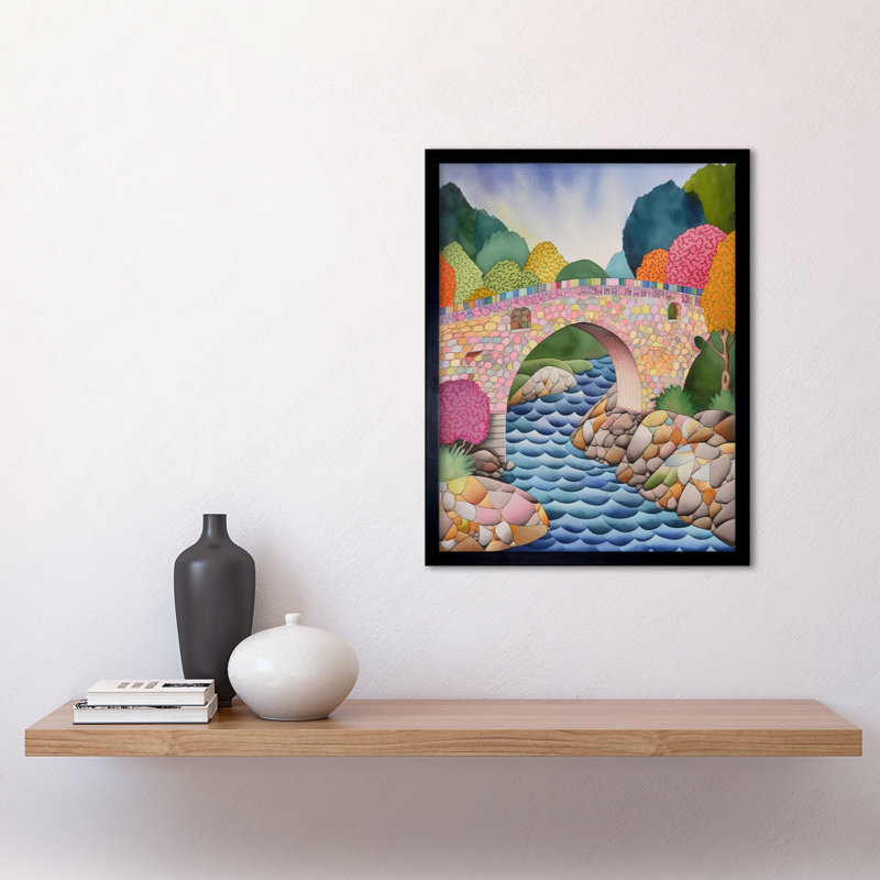 Modern Countryside Bridge - Single Picture Frame Print