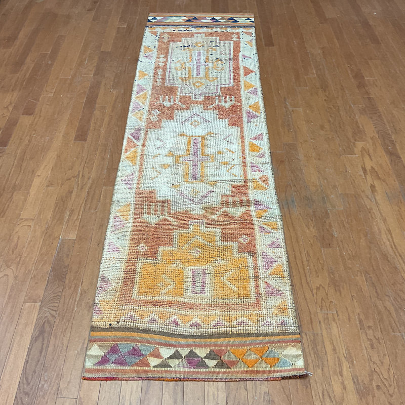  Handmade Turkish Oushak Wool Runner