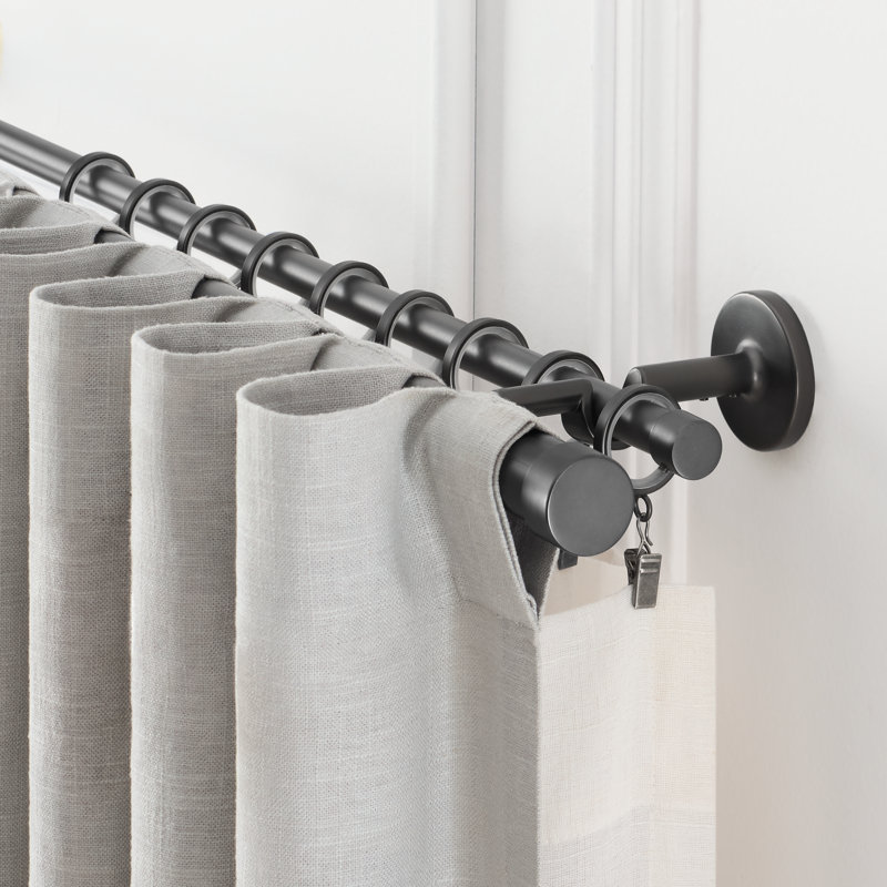Cambria® Designer Series, Premium 1-1/8 in Larger Dia with 5/8 in back rod, Non-Adjustable Double Curtain Rod, Designer Brackets
