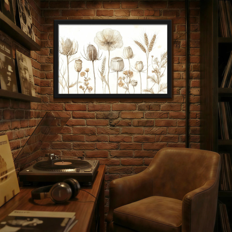 Arrangement floral de plantes et de fleurs avec blé et coquelicots, H 12 po x l 18 po