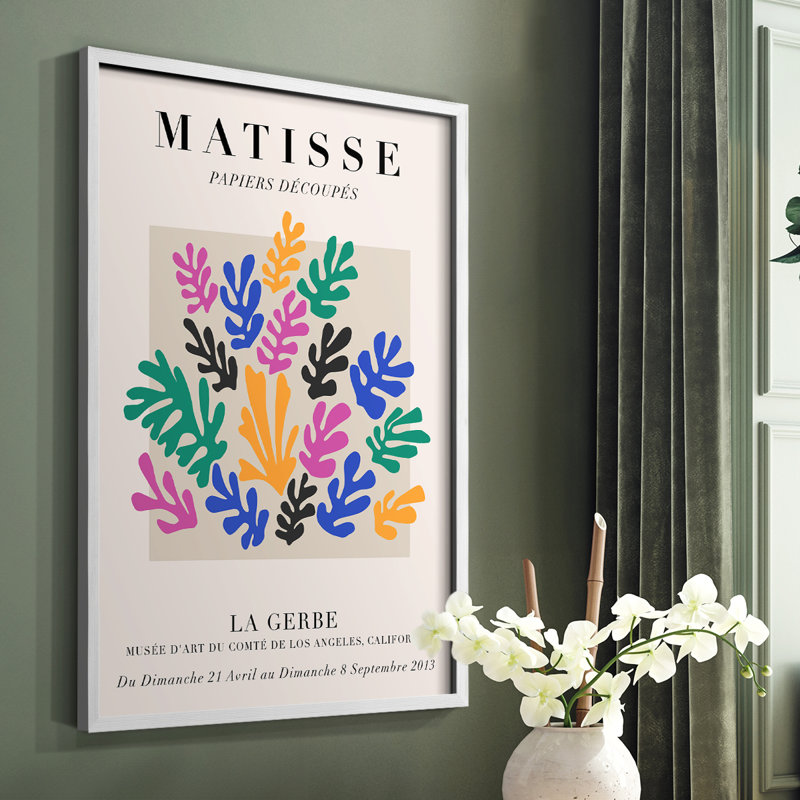 Matisse XC, reproduction encadrée - bois massif, Cadre simple blanc, H 20 po x l 16 po