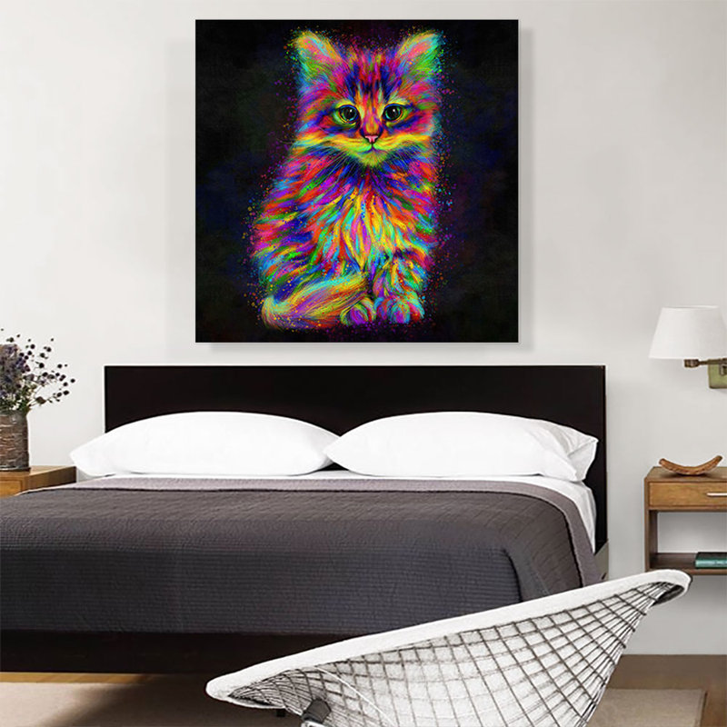 " Cute Kitten Cat ", 38" H x 38" W x 0.75" D