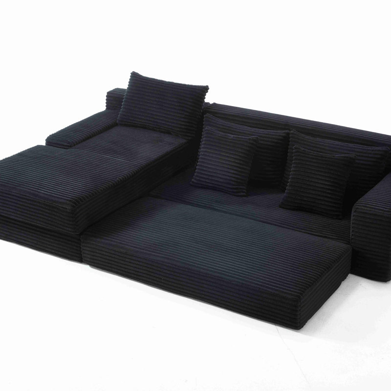 Canapé-lit convertible, Tissu noir