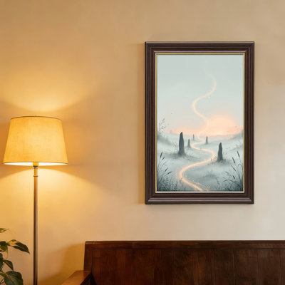Art mural antique sur toile encadré doré pour le salon, la chambre à coucher, le bureau ou le vestibule - décoration murale décorative avec chemin mystique