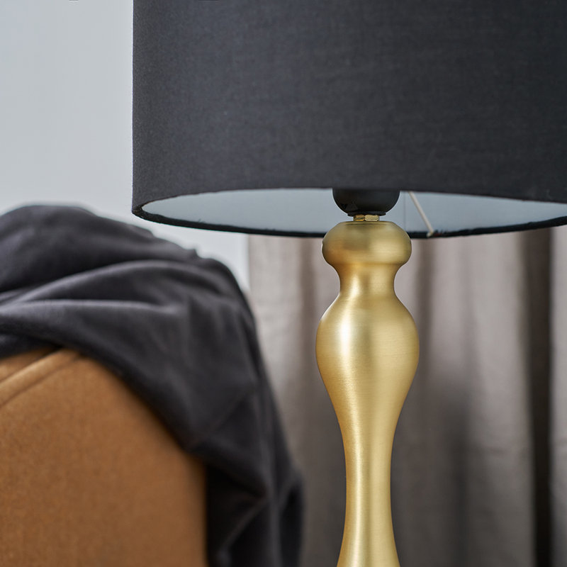 Gonzalas Metal Table Lamp, No, Black