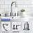 Widespread Bathroom Sink Faucet 2 Handle 8 Inch Lavatory Faucet 3 Hole 360° Swivel Spout Vanity Sink Basin Faucets With Pop Up Drain Assembly-118546002