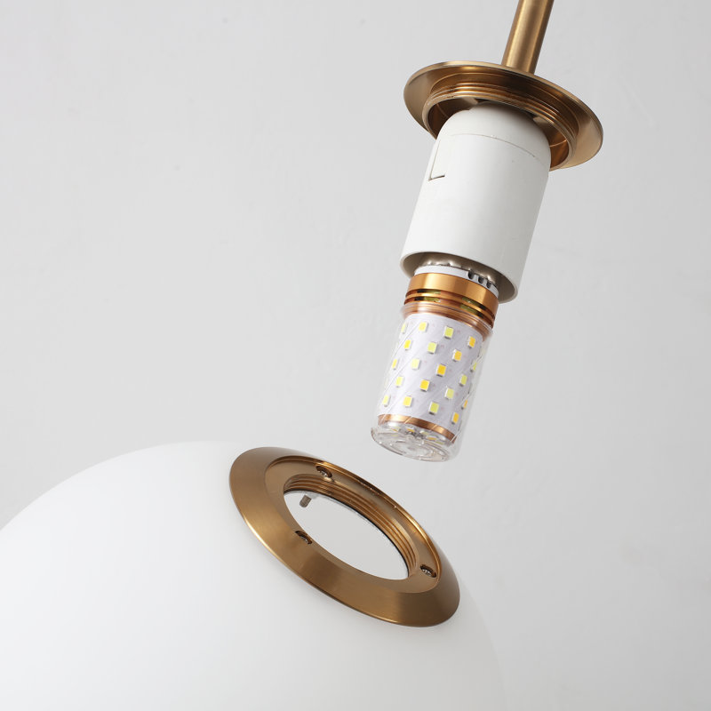 Luminaire suspendu pour îlot de cuisine 1 lumière 7,87 po Jawaski, Laiton