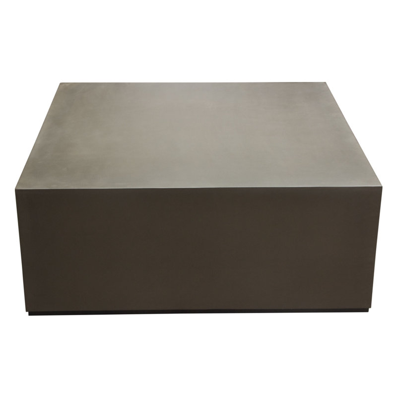 Table basse carrée moderne Viko, finition en faux bois, 39 po, Gris
