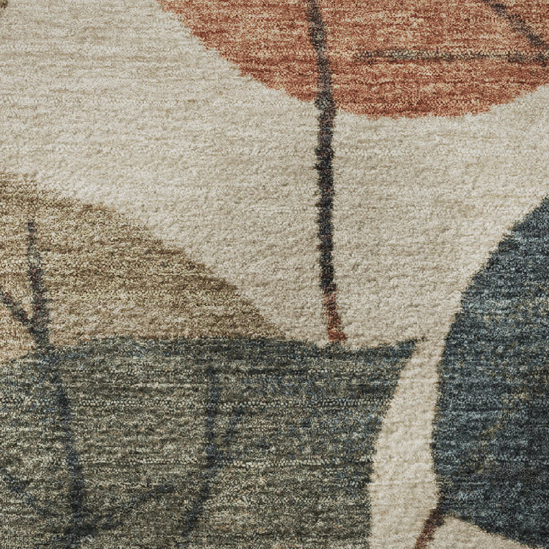 Premium Machine Washable Mayfield AMF1953 Floral Rug, Round 8'