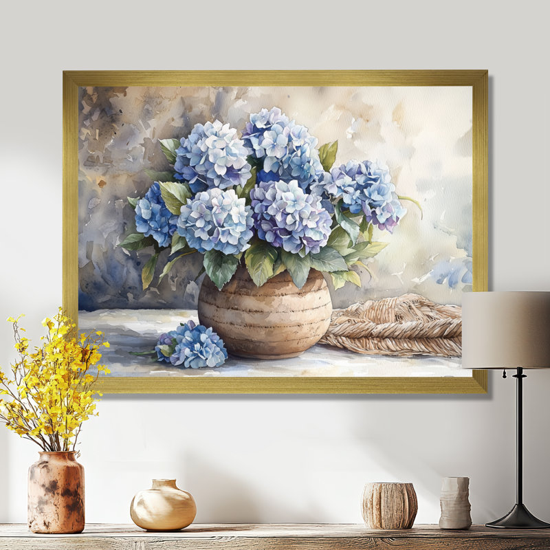 Hortensias dans un décor de rêve I - Hydrangea, art mural encadré, Reproduction encadrée d'une seule photo, H 30 po x l 40 po