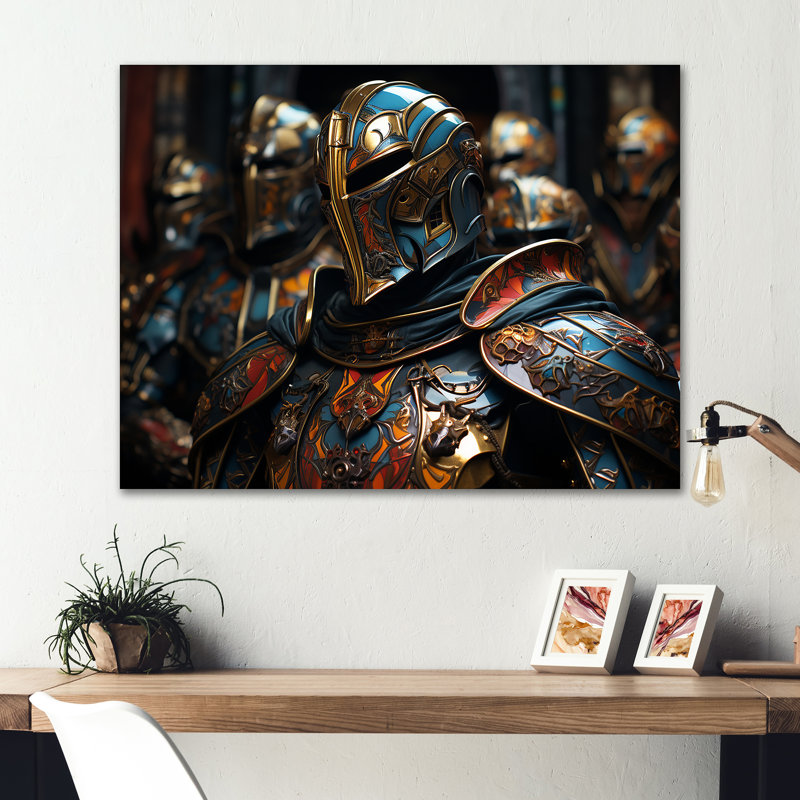 Chevaliers médiévaux I - art mural militaire en métal MT131971, H 12 po x l 20 po x P 1 po