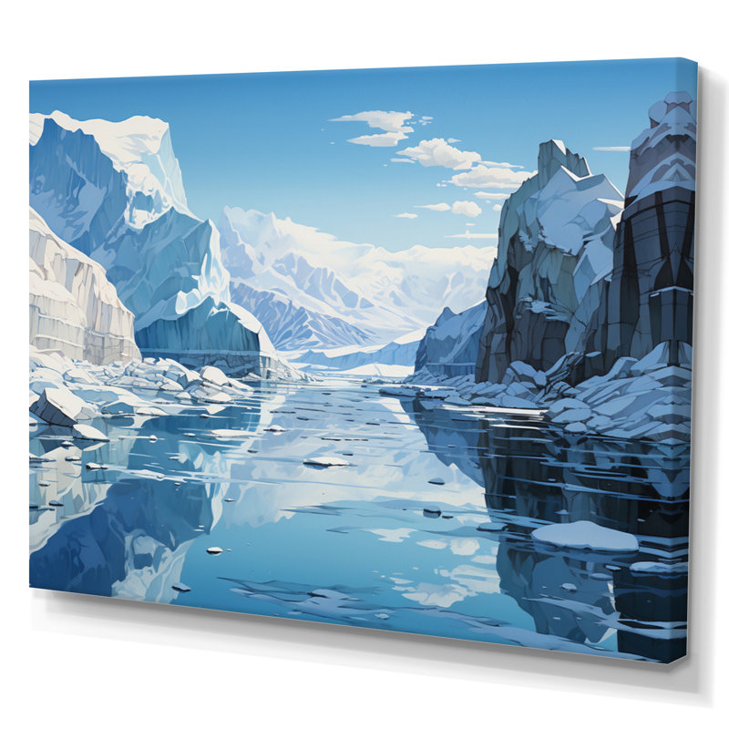 Biritude glacier bleu solitude I - impression, Toile tendue, H 16 po x l 32 po x P 1 po