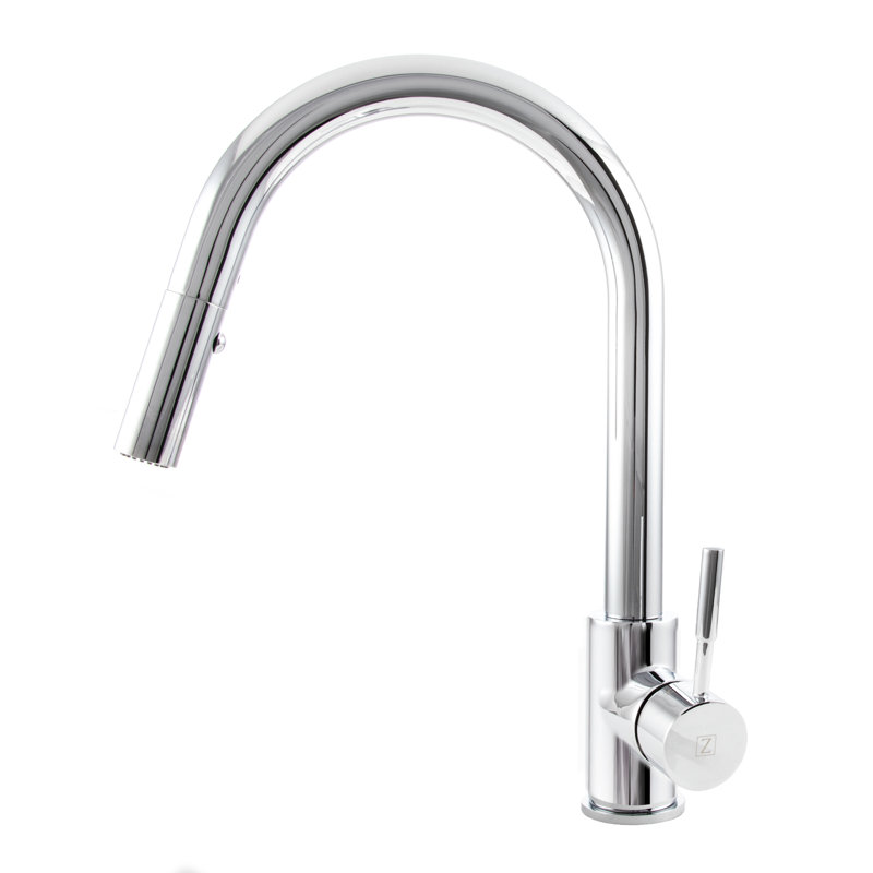 Arthur Single Handle Kitchen Faucet with Side Spray and Accessories, Chrome