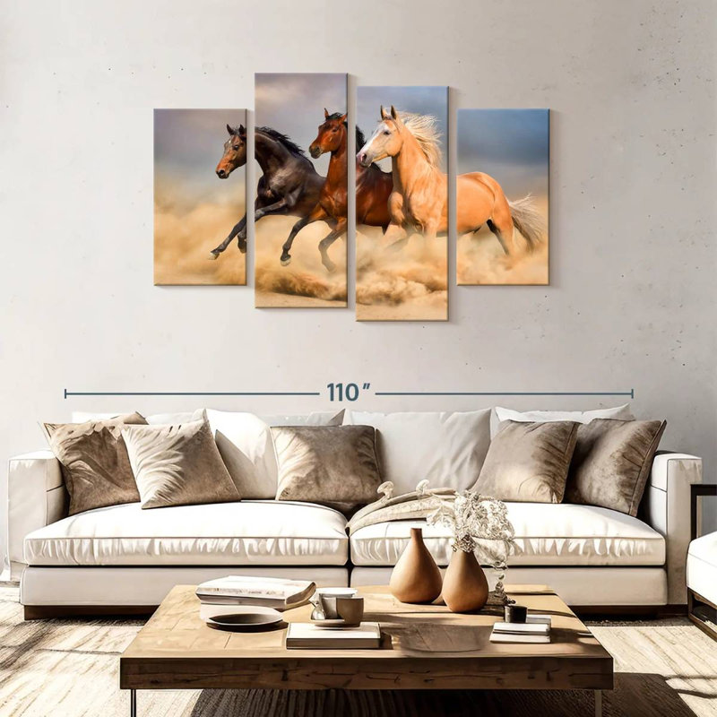 Brampt Speeding Stallion Horses, 48'' H x 75'' W