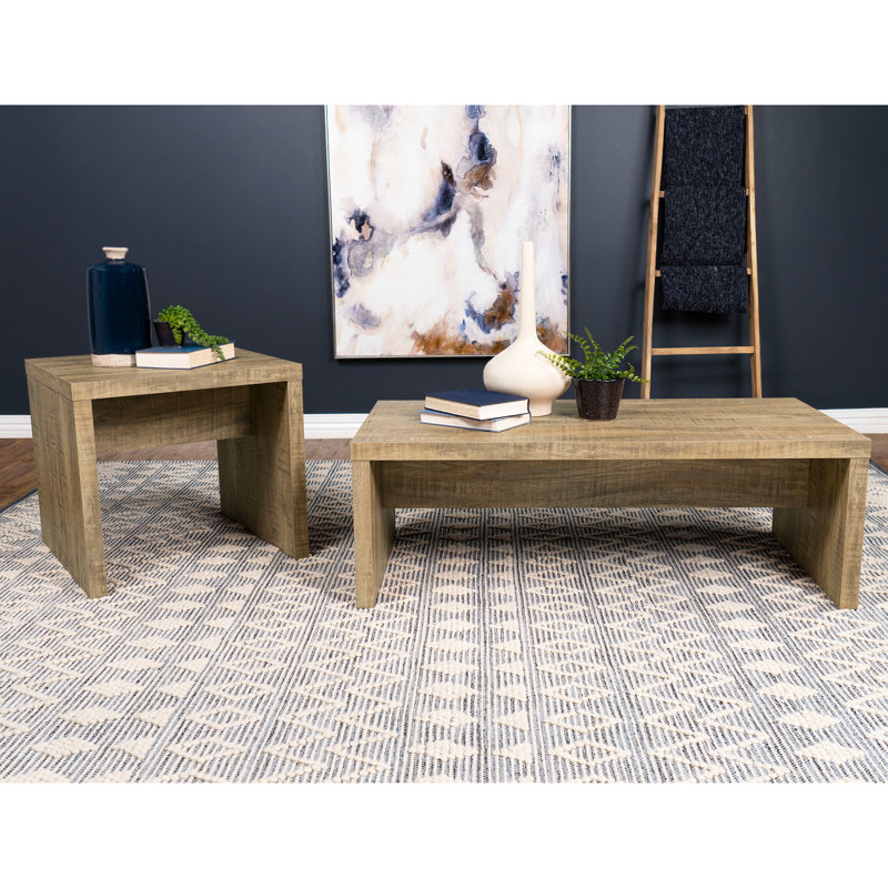 Table basse et table de bout Mango Wood Grain 2 rectangulaire pour le décor du salon: avec grain, fabrication