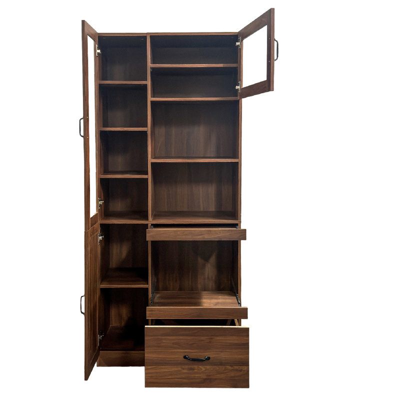 Armoire de cuisine et buffet autoportante Farmhouse avec support pour micro-ondes et tiroir Farmhouse