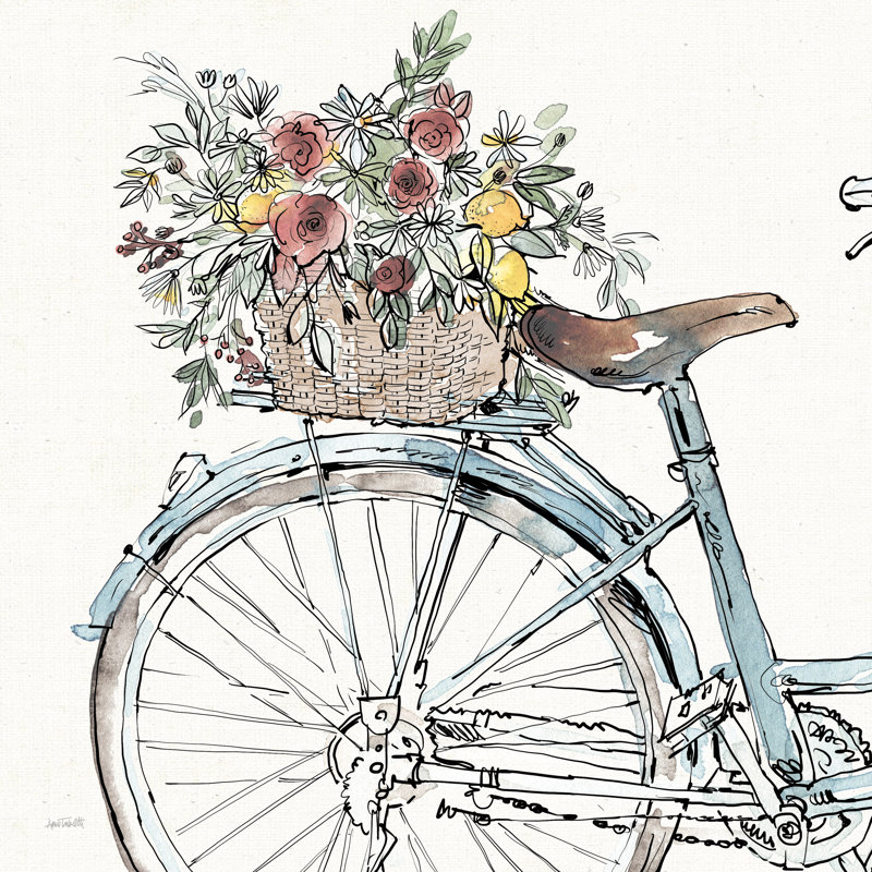 Farmhouse Flea Market Bike II by Anne Tavoletti - Wrapped Canvas Painting, 122cm H x 122cm W x 3.8cm D