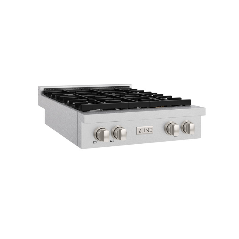 ZLINE 30 in. Paramount Gas Rangetop with 4 Burners and Porcelain Cooktop, Durasnow Stainless Steel