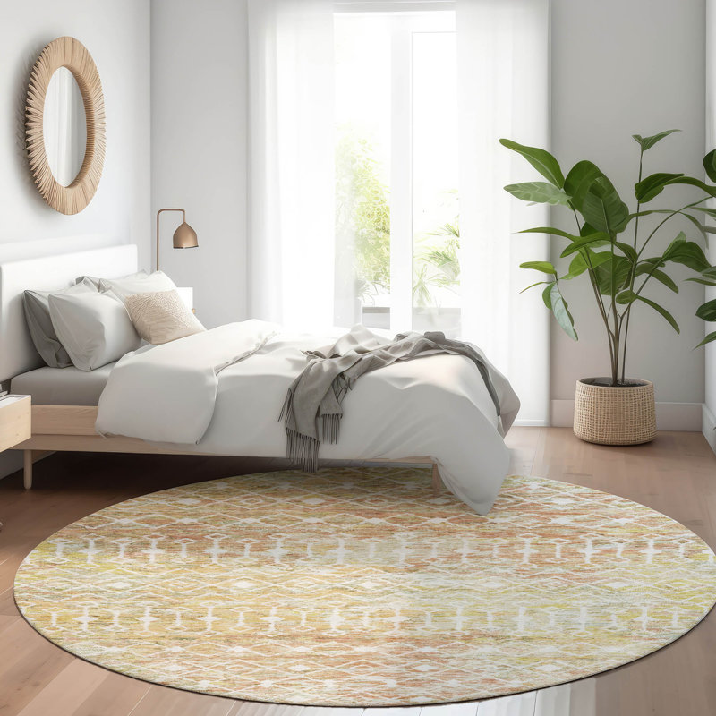 Tapis intérieur / extérieur orange Calandria, 2'3" x 7'6"