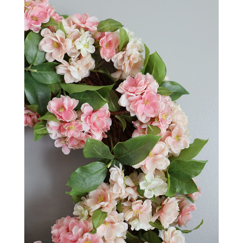 Faux Cherry Blossom Wreath 24"