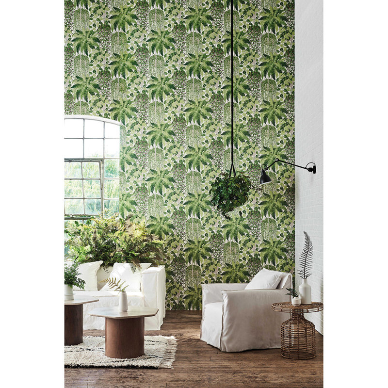 Fern Floral Wallpaper Roll, Green/Olive