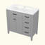 Meuble-lavabo 36 po avec lavabo, armoire de salle de bain grise avec tiroirs, structure solide et panneau de fibres à densité moyenne