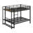 Queen Bunk Bed With Storage Shelves And LED Lights, Modern Metal Bunk Bed With Ladders