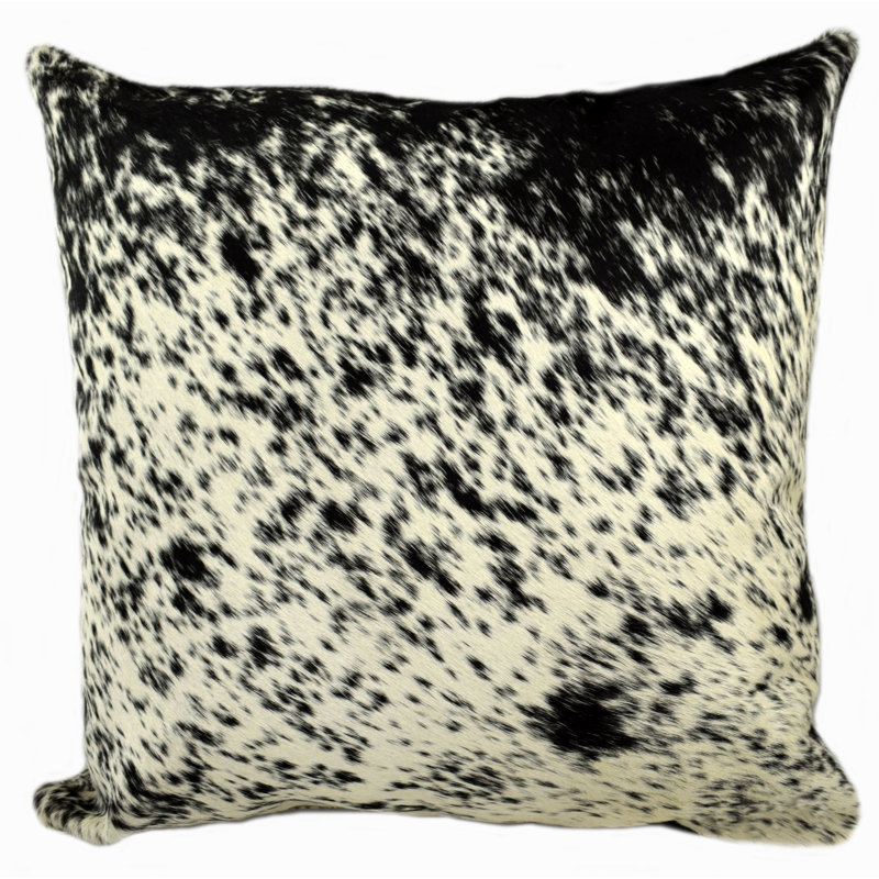 Animal Print Leather/Suede Reversible Throw Pillow