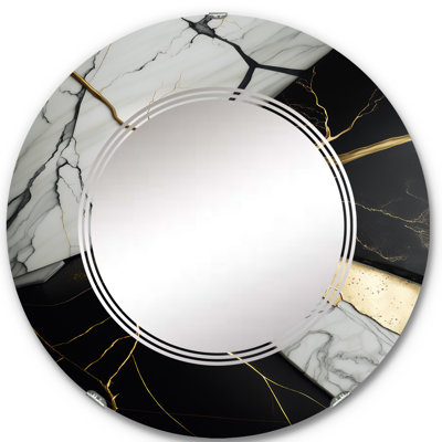 Prisma Abstract Geode Black IV - Abstract Marble Wall Mirror