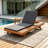 Foldable Acacia Wood Lounge Chaise With Adjustable Backrest-434397969