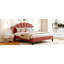 Lit tapissier attrayant de grande taille avec tête de lit en velours et tête de lit rouge-1152734905-1152734900